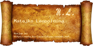 Matejko Leopoldina névjegykártya